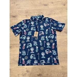 Chubbies Polo Shirt Mens L Multi The Weekend Has Arrived The Liberty Cup